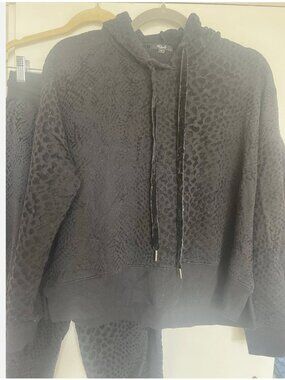 Rails Track Suit Womens XS/ S Cotton Blend Lounge Set Black color animal print